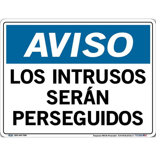 Vinyl Label Sign, 9-1/2" Height, 12-1/2" Width, Vinyl Label, Rectangle, Spanish